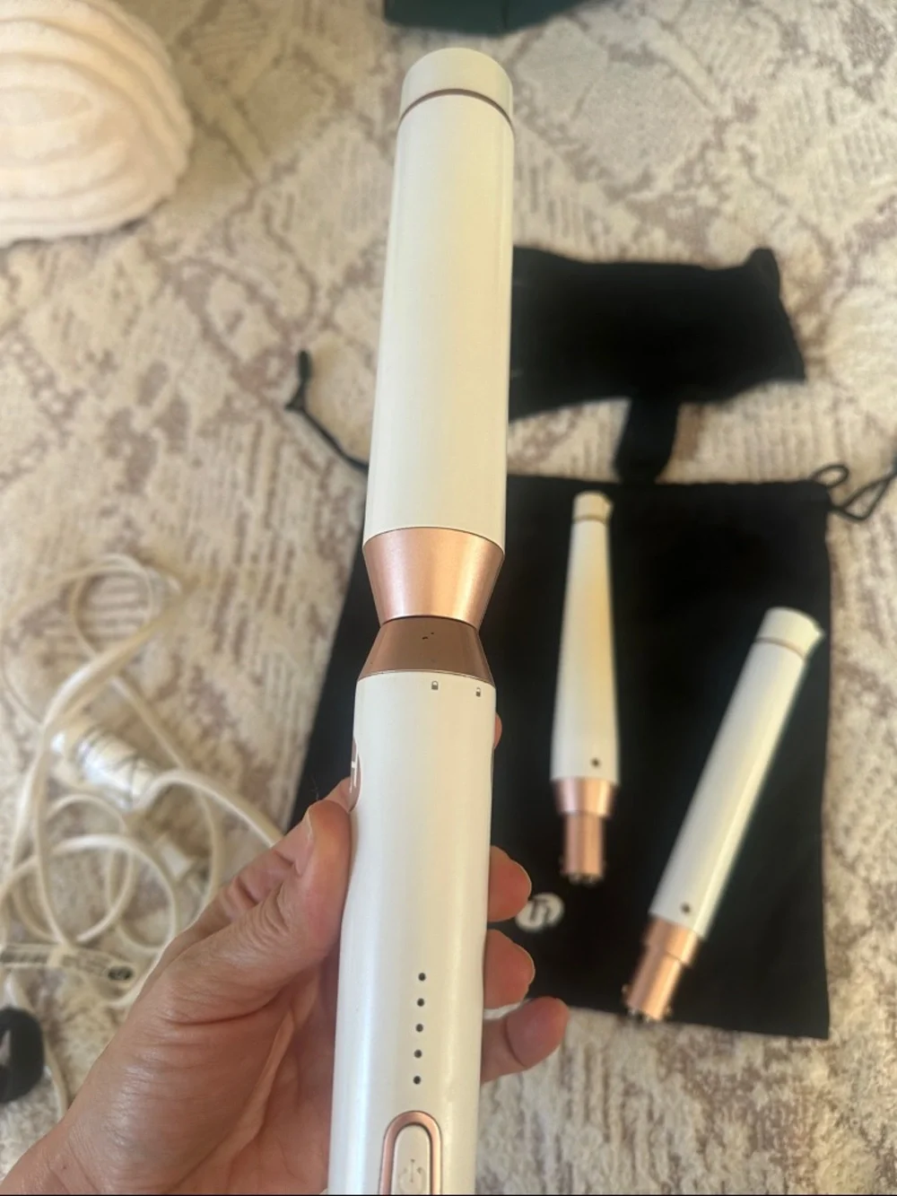 T3 EUC 3-Piece White and Rose Gold Interchangeable Curling Set